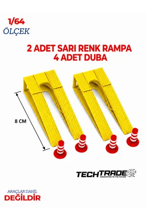 1/64 Ölçek Diorama 2 Adet Sarı Rampa + 4 Adet Duba
