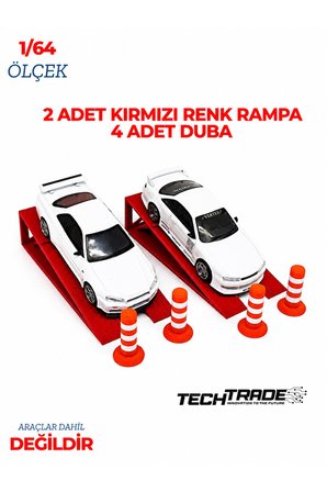 1/64 Ölçek Diorama 2 Adet Kırmızı Rampa + 4 Adet Duba
