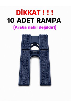 1:64 Ölçek Araba Rampası - Lacivert - Lastik İzli - 10 Adet