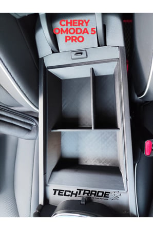 Chery Omoda 5 PRO Kolçak Organizer - 3 Bölmeli Siyah Daha Geniş Ön Bölme (OMODA 5'E UYUMLU DEĞİLDİR.)