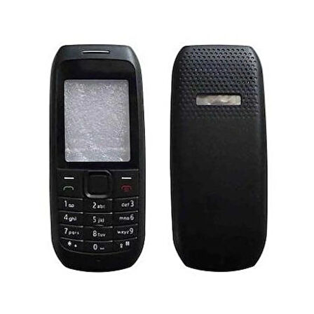 Nokia 1616 Kapak Nokia 1616 uyumlu Siyah ön Kapak Arka Kapak ve Tuş Takımı