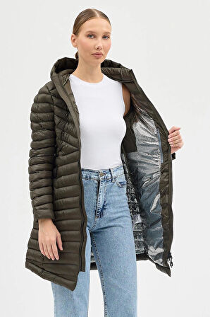 COLUMBİA OMNI HEAT TERMAL HAKİ DAR KESİM KADIN KABAN