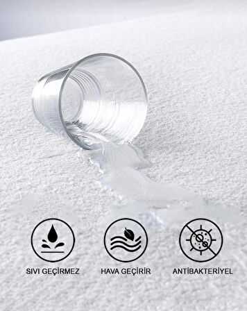 AY Home 10 Farklı Ebat 100 x 200 Su Geçirmez Alez Beyaz