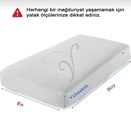 AY Home 10 Farklı Ebat 100 x 200 Su Geçirmez Alez Beyaz
