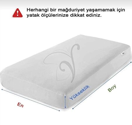 AY Home 10 Farklı Ebat 70 x 140 Su Geçirmez Alez Beyaz