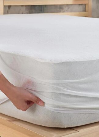 AY Home 10 Farklı Ebat 90 x 190 Su Geçirmez Alez Beyaz