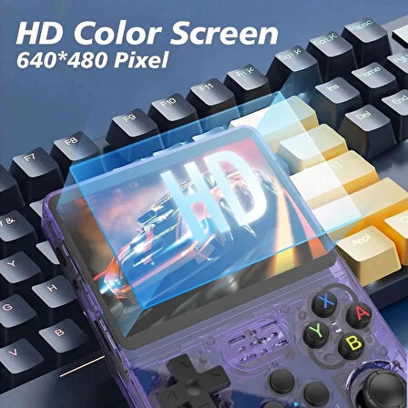 R36S Ips EKRAN/21.500 OYUN/3.500MAH/64GB Hafıza/3.5 Inç Ekran/retro Atari Gampad Oyun Konsolu