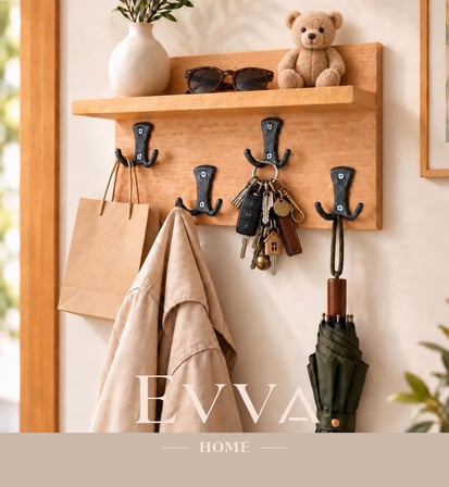 4 Kancalı Raflı Askılık – Duvar Organizeri