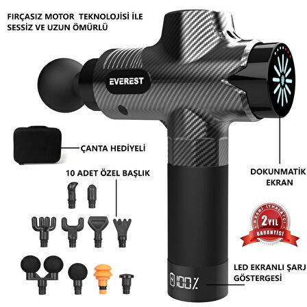 EV-MT52 Masaj Tabancası  24V / 2500 mAh Fırçasız Motor 3960 RPM Hız 10 Başlıklı (YENİ MODEL)