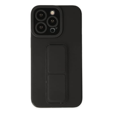 Apple iPhone 14 Pro Kılıf Mega Standlı Silikon - Siyah