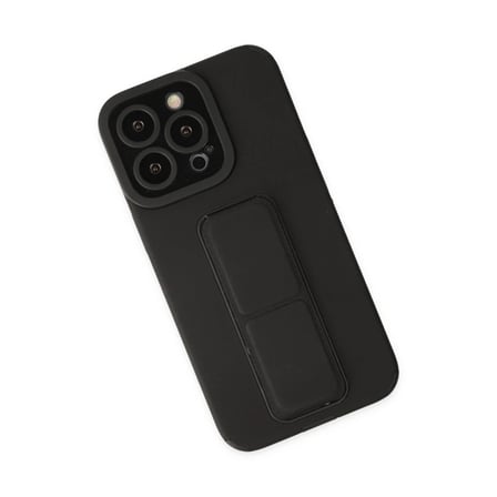 Apple iPhone 14 Pro Kılıf Mega Standlı Silikon - Siyah