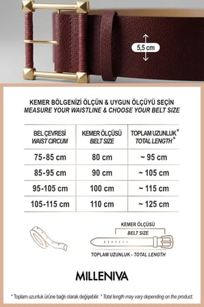 Kare Gold Tokalı Bordo Kalın Kadın Kemer 5.5 cm