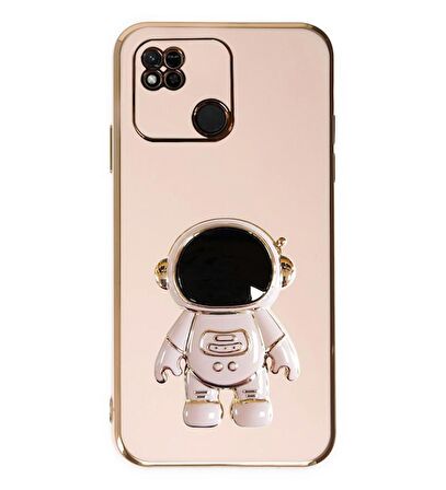 Gpack Xiaomi Redmi 9C Kılıf Kamera Korumalı Astronot Desenli Standlı Silikon