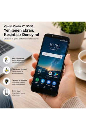 Vestel Venüs V3 5580 Uyumlu Çıtalı Lcd Ekran Ve Dokunmatik Panel - Gold (A Kalite Muadil)
