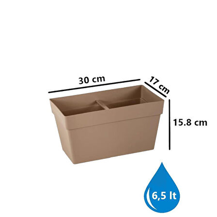 Omnipazar SO-YB01A Dekoratif Askılı Yalı Balkon Saksı 6.5 Litre No 1 Mocha