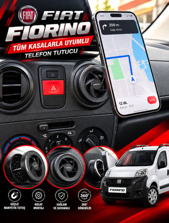Fiat Fiorino Araç Içi Premium Telefon Tutucu - Araba Telefon Tutacağı Havalandırma Için