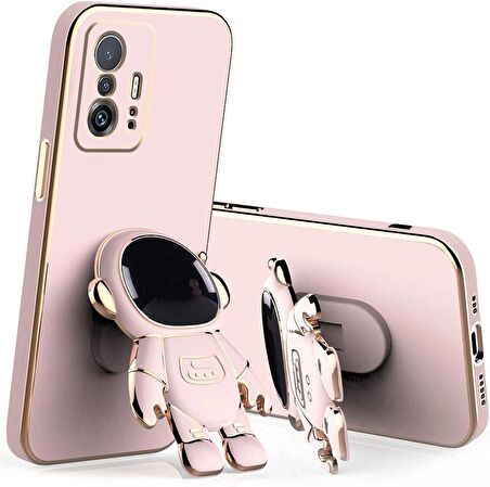 Gpack Xiaomi Mi 11T 5G Kılıf Kamera Korumalı Astronot Desenli Standlı Silikon