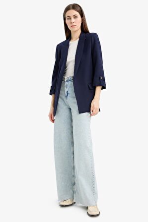 	Regular Fit Ceket Yaka Basic Düz Blazer Ceket