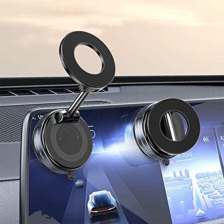 Araba Araç İçi Vakumlu Manyetik Telefon Tutucu (Katlanabir+360°yapı+Şık görünüm+Güçlü Vakum Özellik)