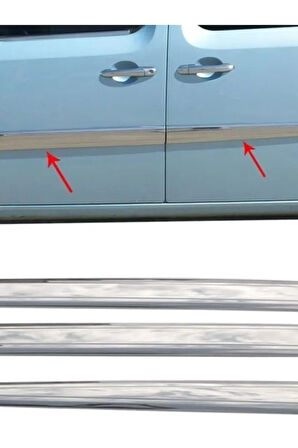 RENAULT KANGOO 2008 VE ÜZERİ MODELLER KROM YAN KAPI ÇITASI 4 PARÇA PASLANMAZ ÇELİK