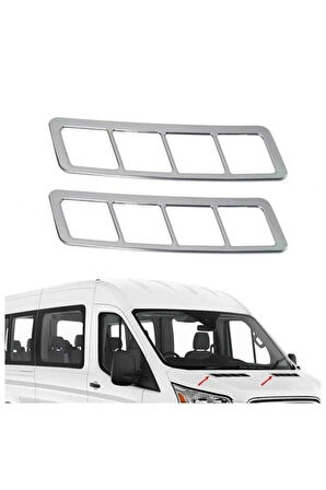 FORD TRANSİT 2014 VE ÜZERİ MODELLER KROM KAPUT HAVALANDIRMA ÇERÇEVESİ 2 PARÇA PASLANMAZ ÇELİK