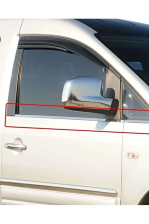 VW CADDY 2003-2014 MODEL ARASI KROM CAM ÇITASI 4 PARÇA PASLANMAZ ÇELİK