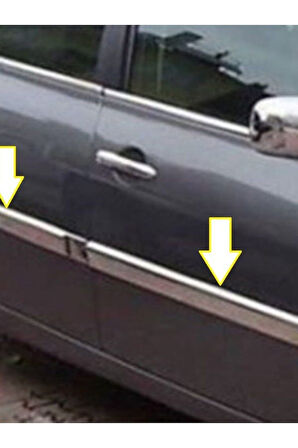 RENAULT MEGANE-2 2004-2010 MODELLER KROM YAN KAPI ÇITASI 4 PARÇA PASLANMAZ ÇELİK