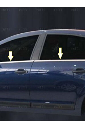 CİTROEN C-4 2005-2010 MODELLER ARASI HB KROM CAM ÇITASI 8 PARÇA PASLANMAZ ÇELİK