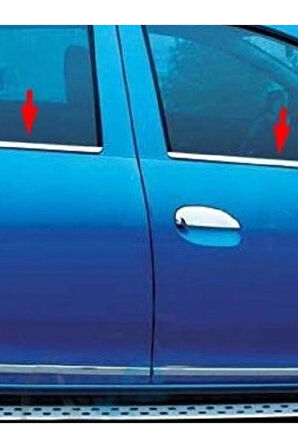 DACİA SANDERO STEPWAY 2013-2019 MODELLER ARASI KROM CAM ÇITASI 4 PARÇA PASLANMAZ ÇELİK