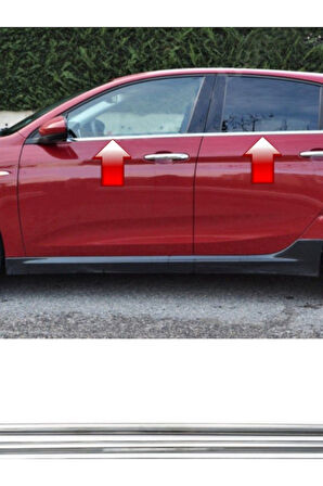 FİAT EGEA HB 2015-2024 MODELLER ARASI KROM CAM ÇITASI 4 PARÇA PASLANMAZ ÇELİK