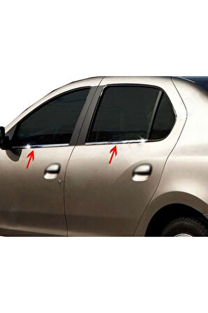 RENAULT SYMBOL 2013-2023 MODELLER ARASI KROM CAM ÇITASI 4 PARÇA PASLANMAZ ÇELİK