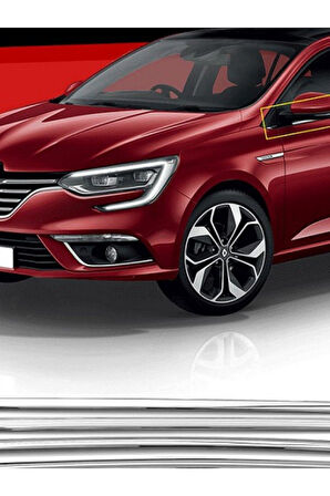 REANULT MEGANE-4 SEDAN 2016-2024 MODELLER ARASI KROM CAM ÇITASI 6 PARÇA PASLANMAZ ÇELİK
