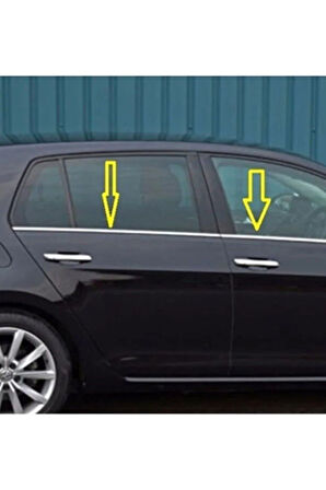 VW GOLF-7 2013-2023 MODELLER ARASI KROM CAM ÇITASI 4 PARÇA PASLANMAZ ÇELİK