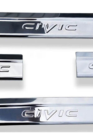 HONDA CIVIC 2012-2015 MODELLER ARASI KROM KAPI EŞİĞİ 4 PARÇA PASLANMAZ ÇELİK