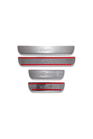 HYUNDAİ GETZ 2002-2011 MODELLER ARASI KROM KAPI EŞİĞİ 4 PARÇA PASLANMAZ ÇELİK