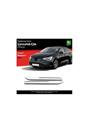 RENAULT MEGANE-4 2021 VE ÜZERİ MODELLER KROM ÇAMURLUK ÇITASI 2 PARÇA PASLANMAZ ÇELİK