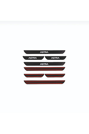 OPEL 2004-2009 ASTRA H OLD KARBON KAPI EŞİĞİ 4 PARÇA KROM YAZILI