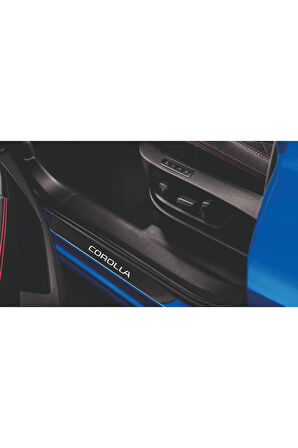 TOYOTA 2019+ COROLLA OLD KARBON KAPI EŞİĞİ 4 PARÇA KROM YAZILI