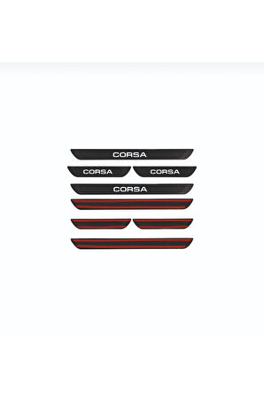 OPEL 2006-2015 CORSA D OLD KARBON KAPI EŞİĞİ 4 PARÇA KROM YAZILI