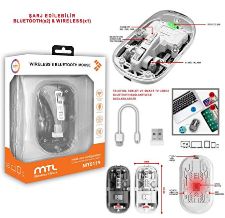 MT8119 KABLOSUZ OPTİK MOUSE ŞARJLI