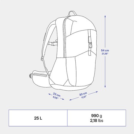 QUECHUA Outdoor Sırt Çantası - 25 L - Mavi - MH500