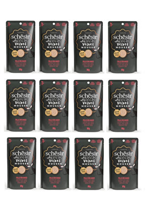 Schesir After Dark Tavuk ve Sığır Etli Pouch Mousse Kedi Yaş Mama 80 Gr. X 12 Adet