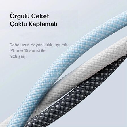 Baseus Süper Dayanıklı 1 Metre 100W Type C To Type C Şarj Kablosu, E-Marker Çipli, Akım Isı Korumalı