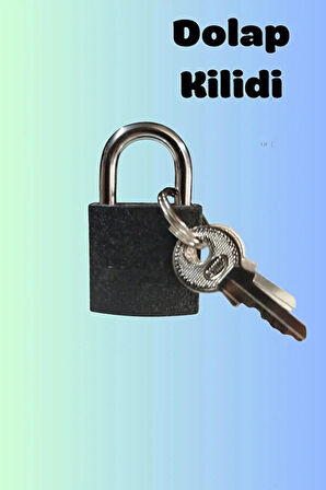 Asma Kilit Dolap Kilidi Paslanmaz Çelik Kilit 25mm 2 Anahtarlı
