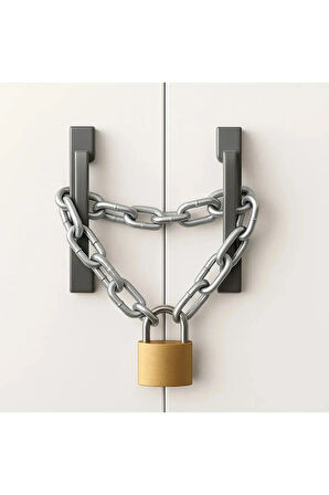 Metal Zincir 40 Cm. Zincirli Kilit Dolap Yurt Spor Kilidi Asma Kilit