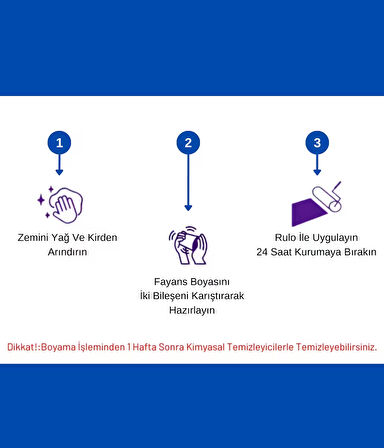 Fayans Boyası Tezgah, Mermer, Ahşap, Mobilya, Cam, Seramik, Kapı Boyası 1LT