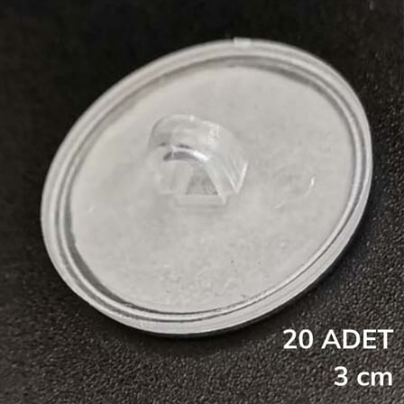 Roichil® 20 Adet Şeffaf Yuvarlak 3 Cm Çaplı Güçlü Disk Yapışkanlar