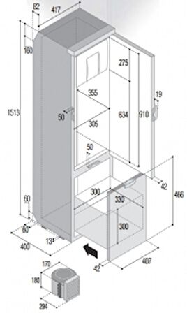 Buzdolabı. Model SLIM150 140 Litre