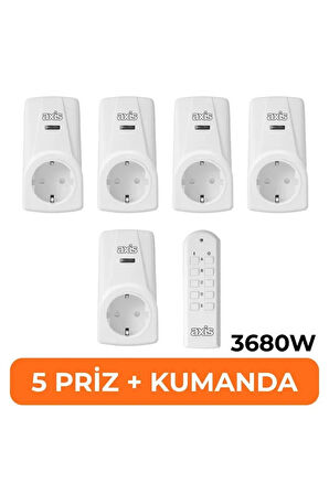 Uzaktan Kumandalı Priz Set 3680 W-5'li