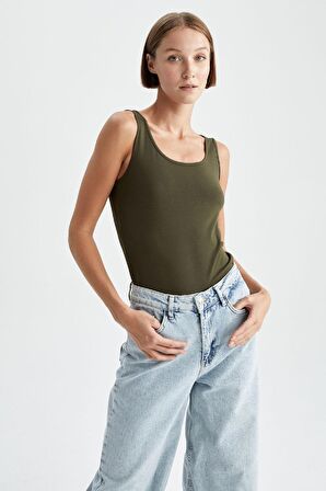 DeFacto Slim Fit Bisiklet Yaka Basic Atlet I1059AZ23SMKH211